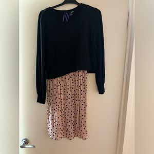 Seraphine Layered Sweater and Pink Spot Maternity/nursing Dress Set size 4
